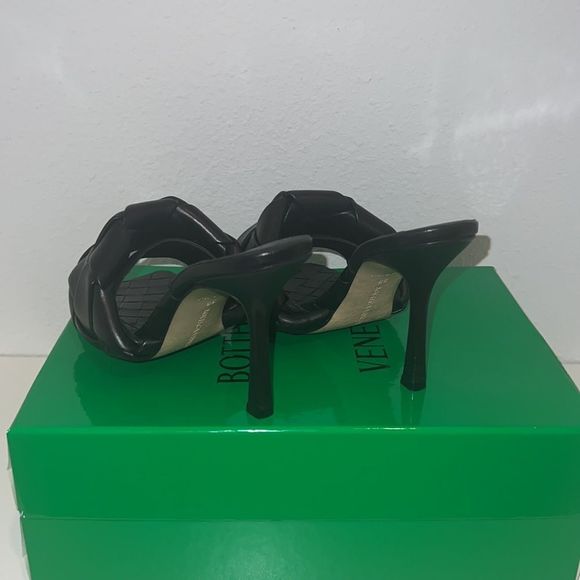 Bottega Veneta Lido Woven High Heel Slide Sandals - Picture 3 of 5